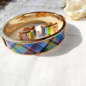 Talbots Colorful Bangle Bracelet + Clip Ons